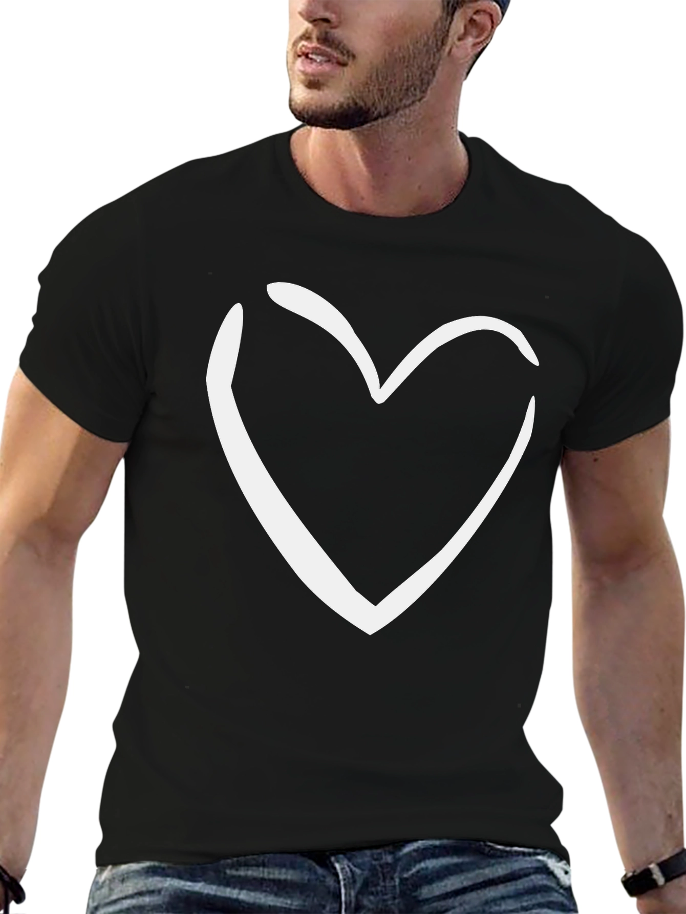 Heart Graphic Black Tee