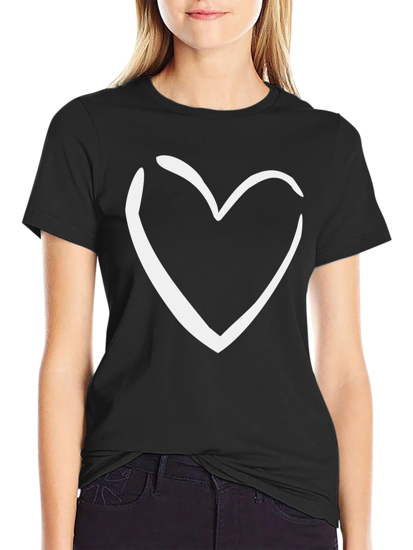 Heart Graphic Black Tee