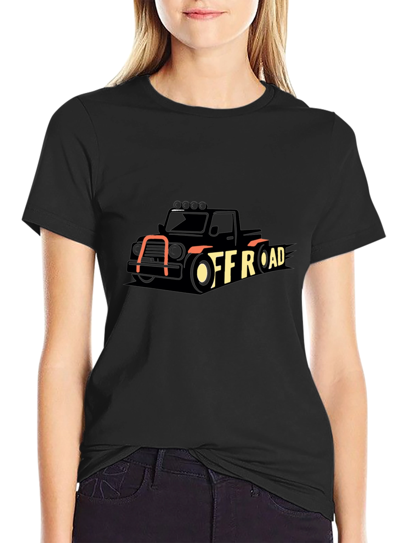Off-Road Truck Graphic Tee - Black Cotton T-Shirt