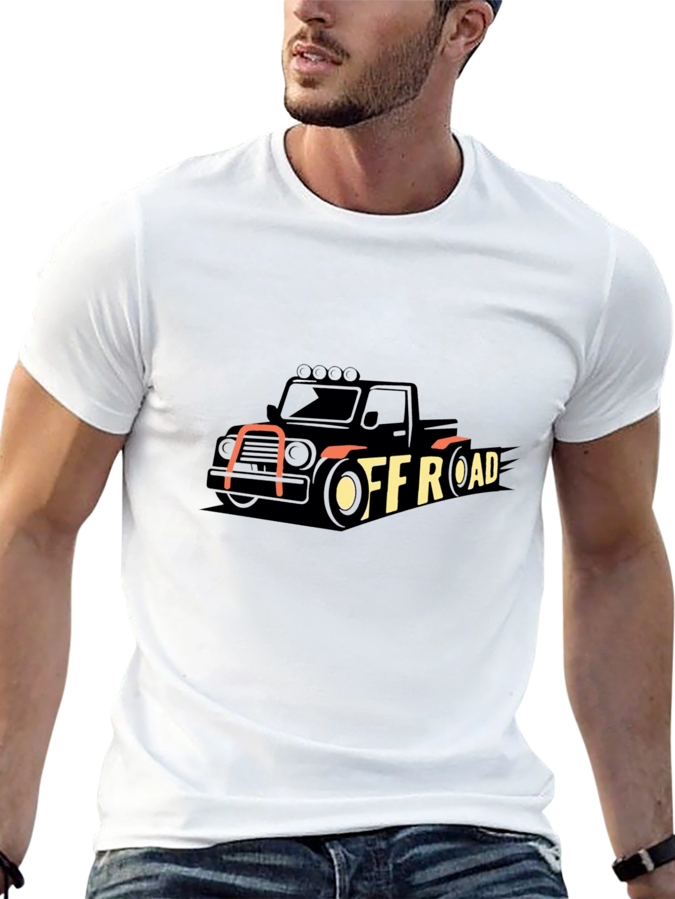 Off-Road Truck Graphic Tee - Black Cotton T-Shirt