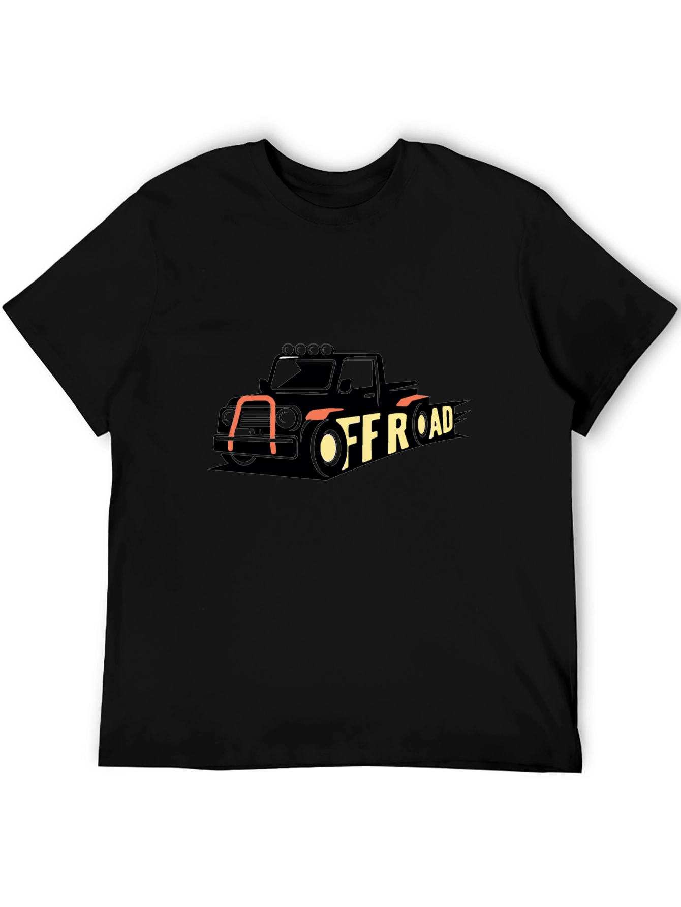 Off-Road Truck Graphic Tee - Black Cotton T-Shirt