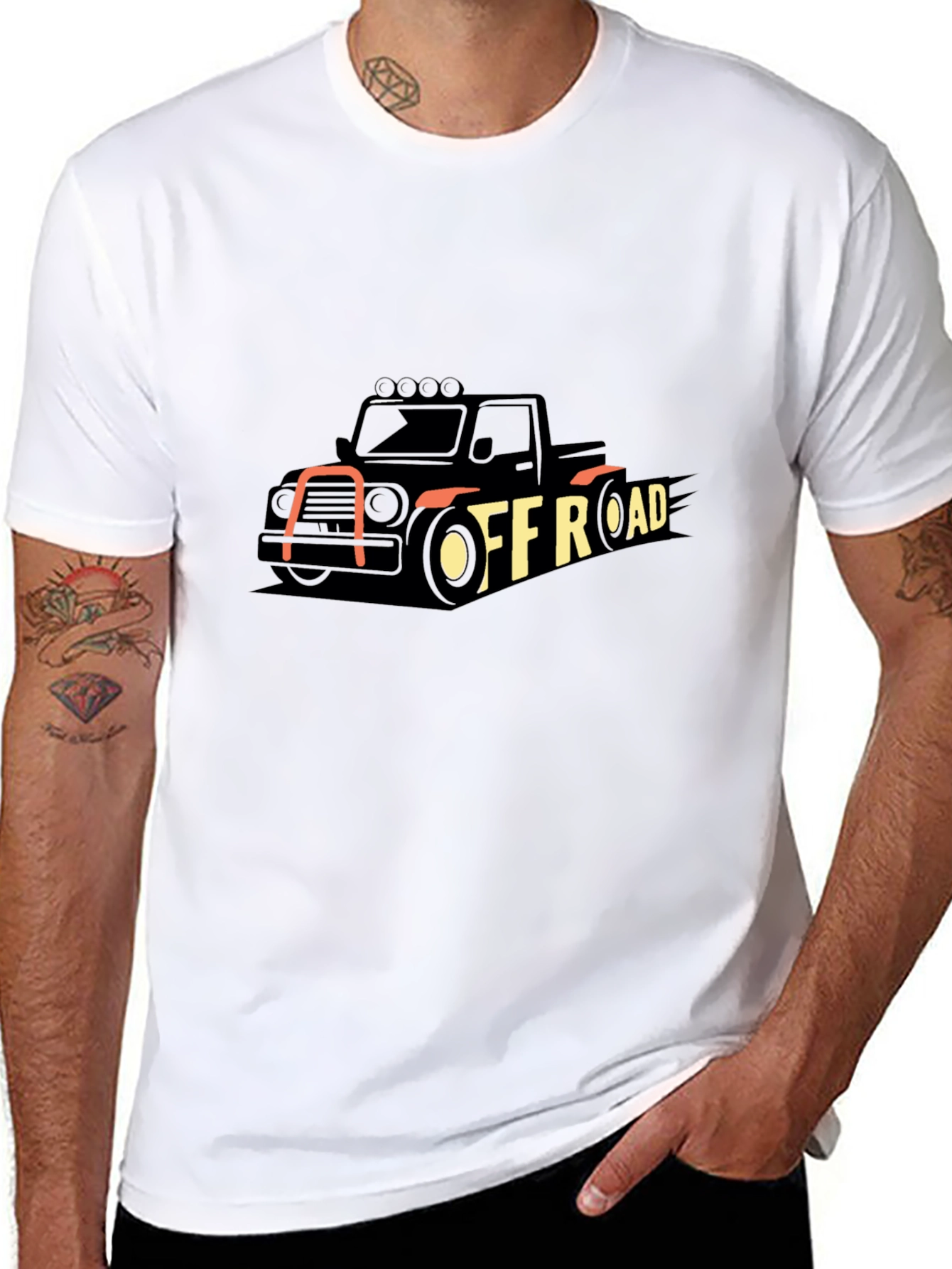 Off-Road Truck Graphic Tee - Black Cotton T-Shirt
