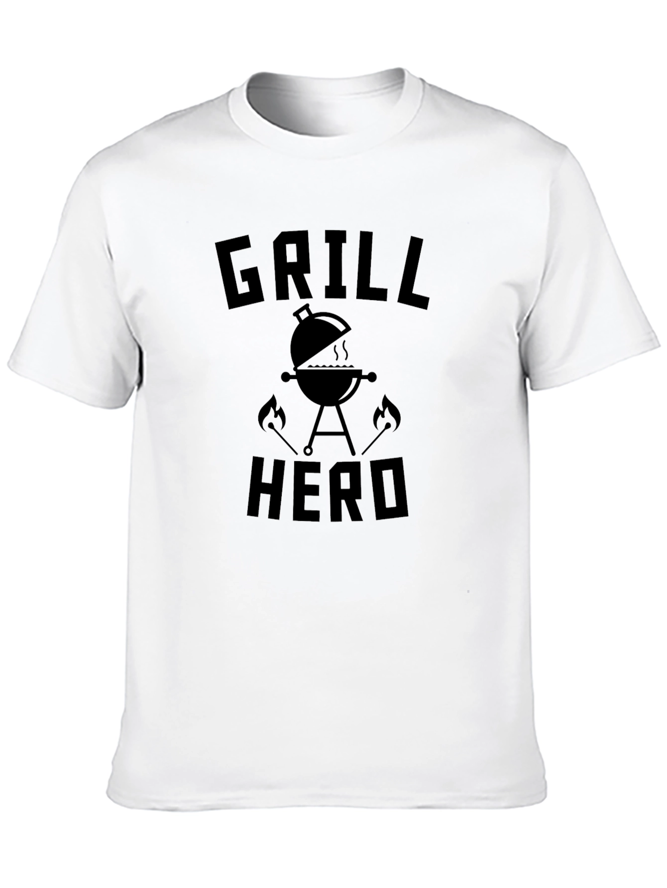 Grill Hero Mens Black T-Shirt BBQ Design