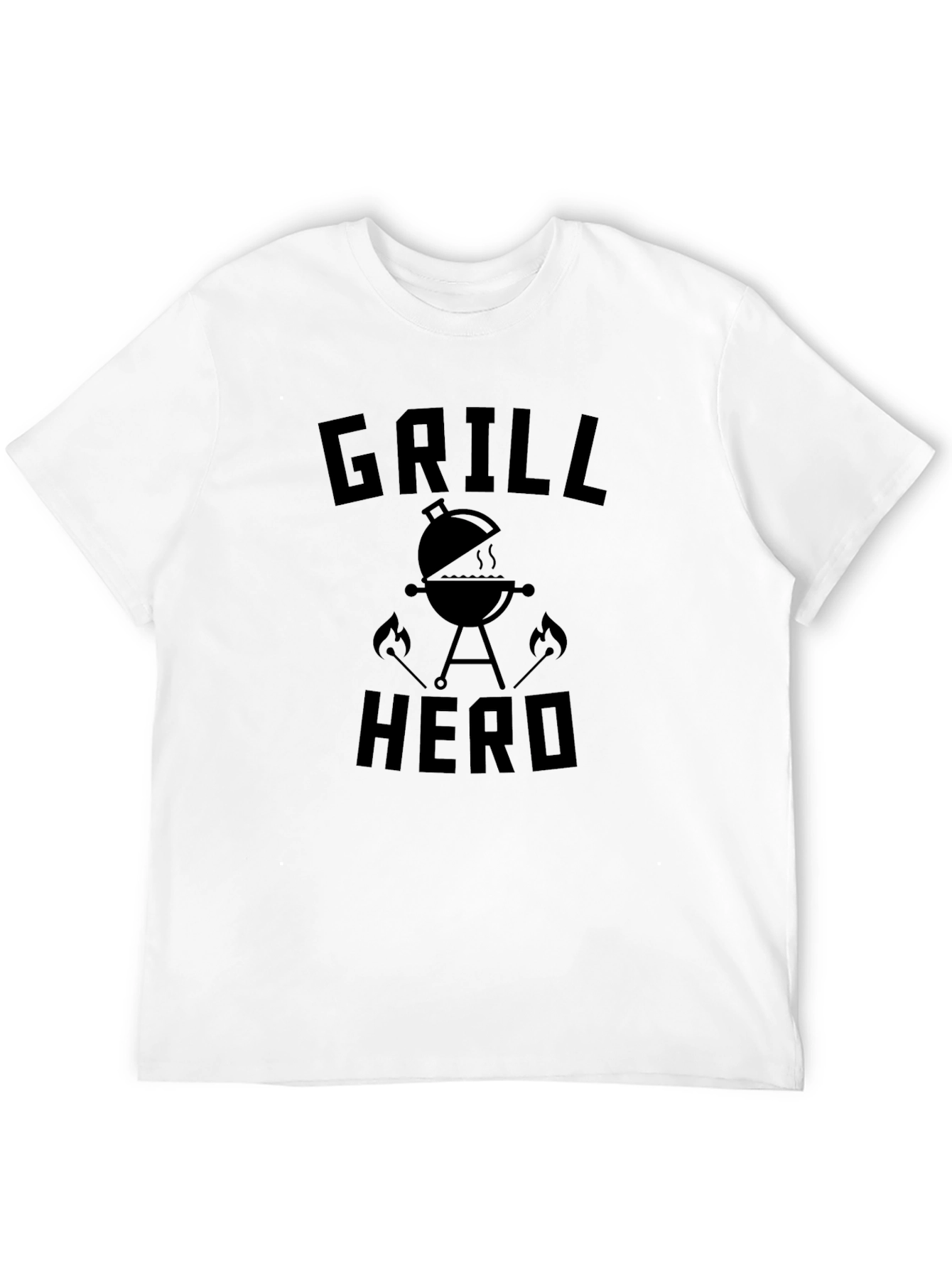 Grill Hero Mens Black T-Shirt BBQ Design