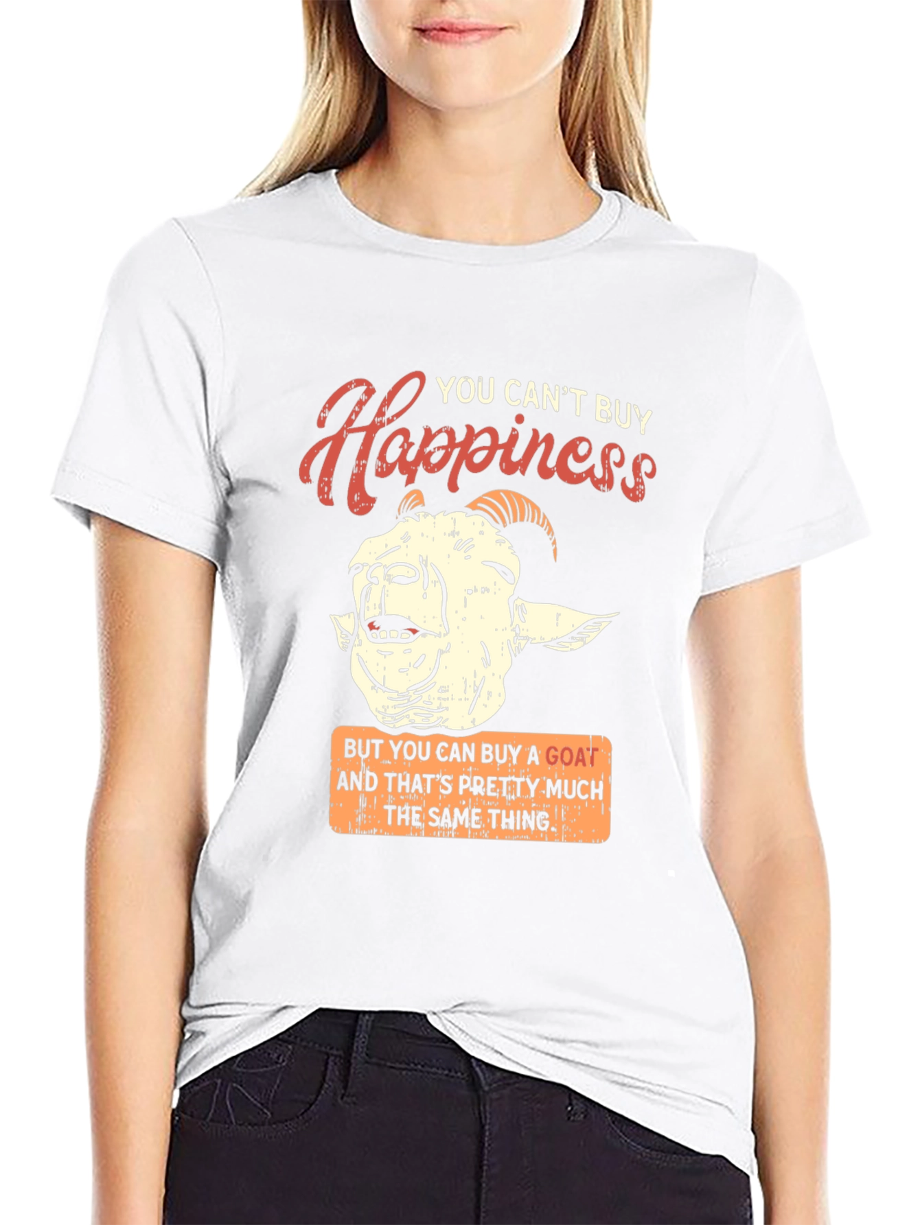 Goat Happiness Graphic Tee - Unique Humor T-Shirt