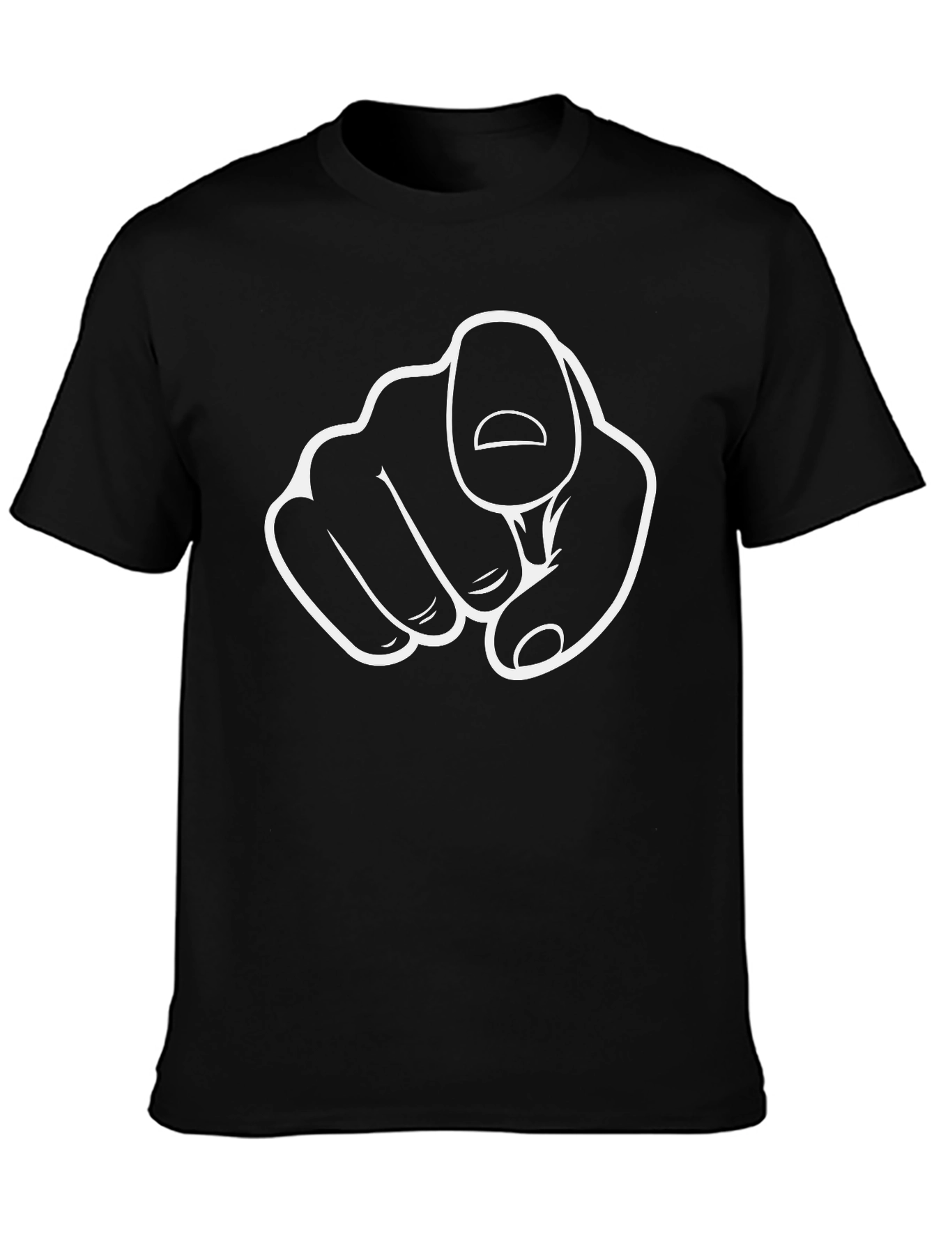 Pointing Finger Graphic Black T-Shirt