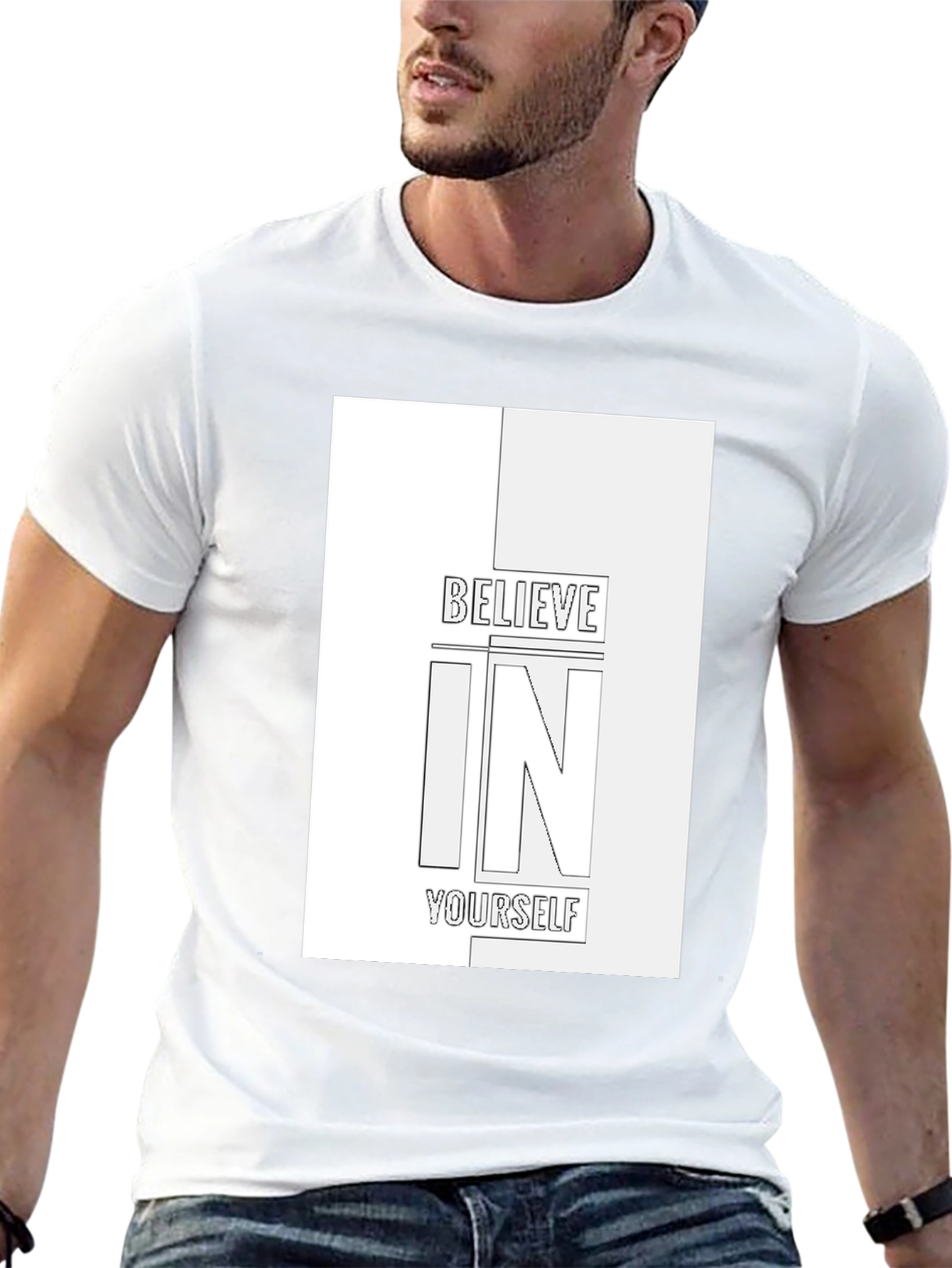 Believe In Yourself Graphic Tee - Black Cotton