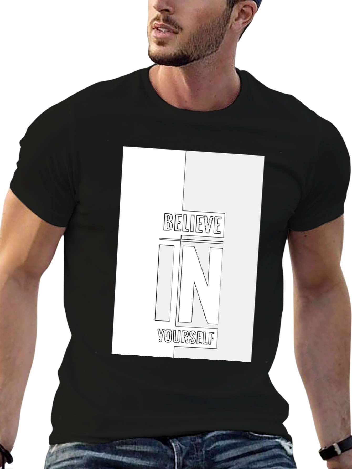 Believe In Yourself Graphic Tee - Black Cotton