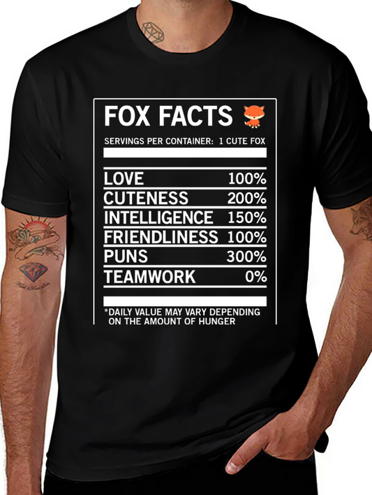 Fox Facts Nutrition T-Shirt - Love Cuteness & Intelligence