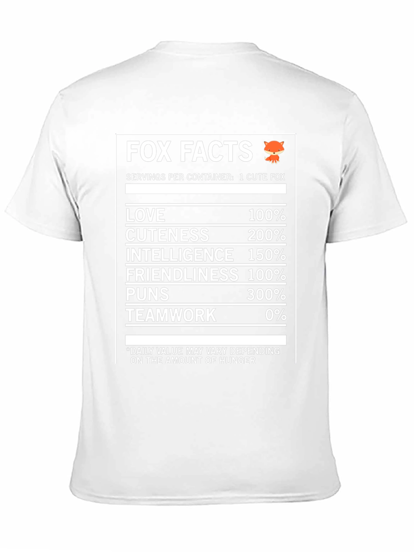 Fox Facts Nutrition T-Shirt - Love Cuteness & Intelligence