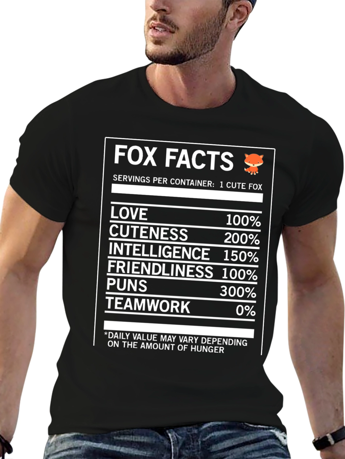 Fox Facts Nutrition T-Shirt - Love Cuteness & Intelligence