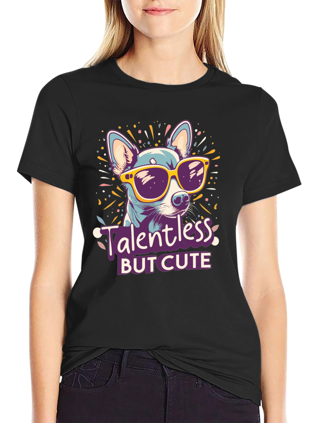 Talentless But Cute Dog Graphic T-Shirt