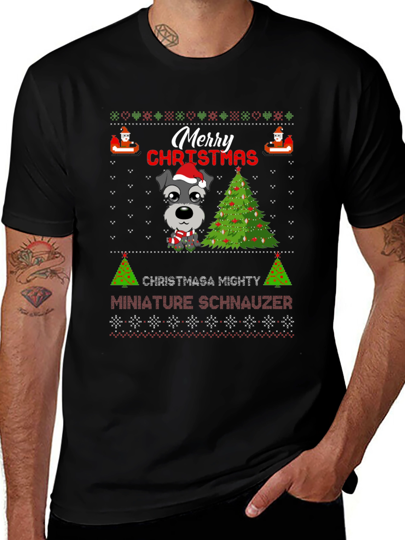 Merry Christmas Miniature Schnauzer T-Shirt