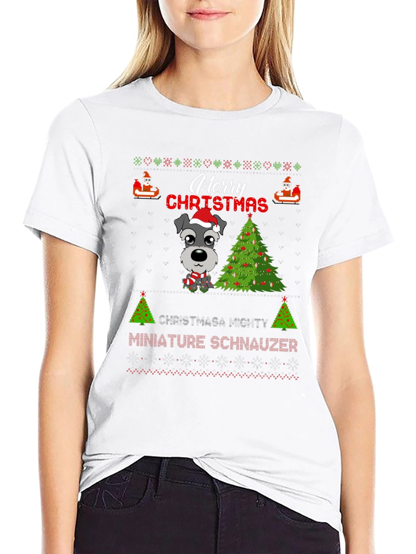 Merry Christmas Miniature Schnauzer T-Shirt