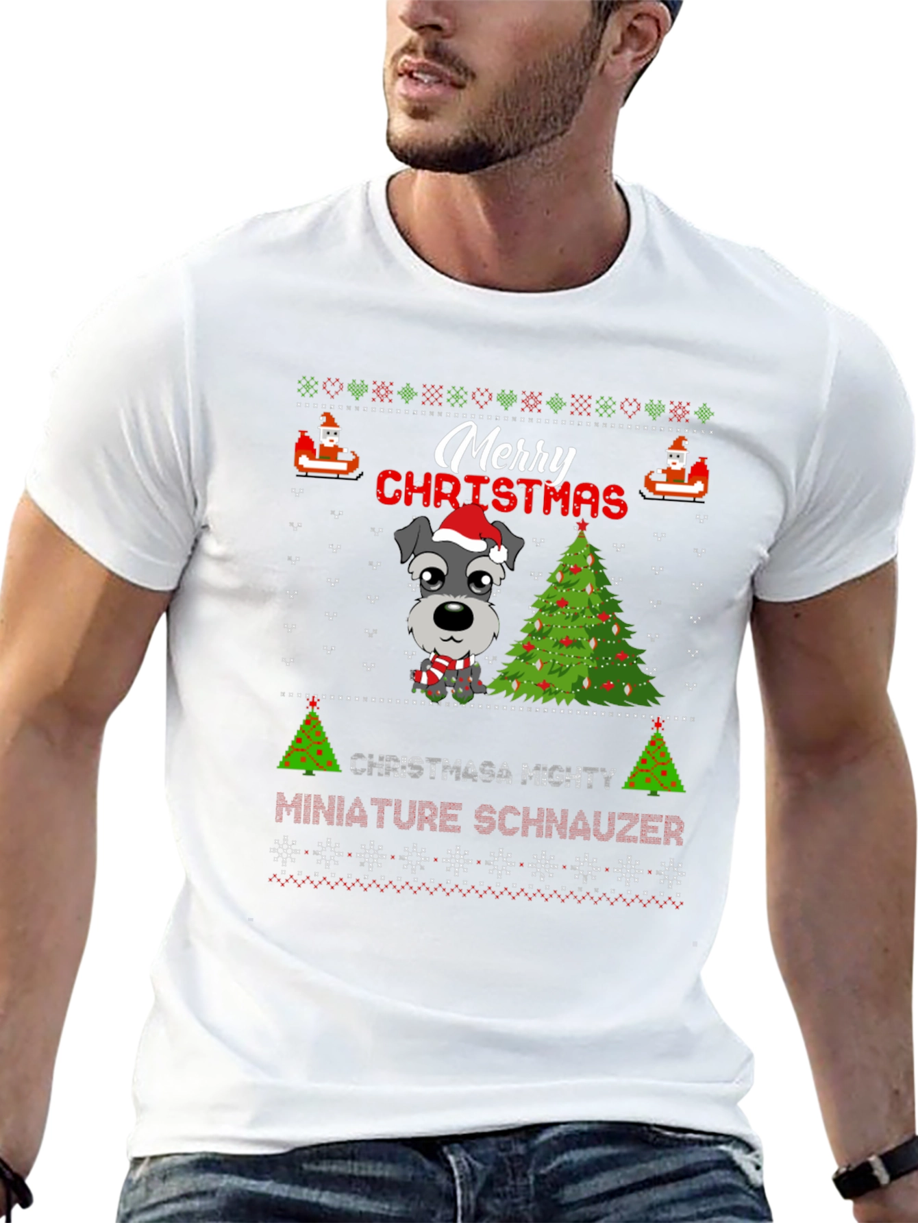 Merry Christmas Miniature Schnauzer T-Shirt