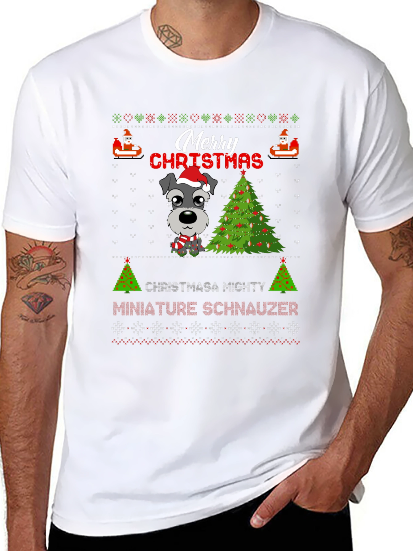 Merry Christmas Miniature Schnauzer T-Shirt