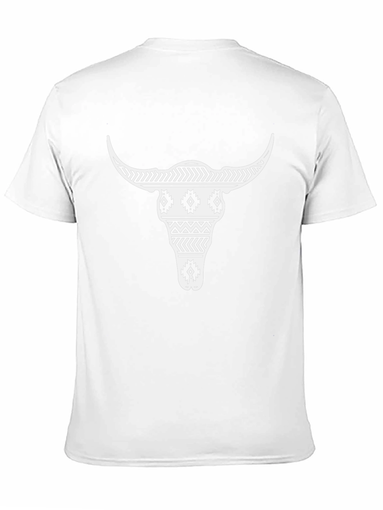 Aztec Bull Skull Graphic Tee - Black