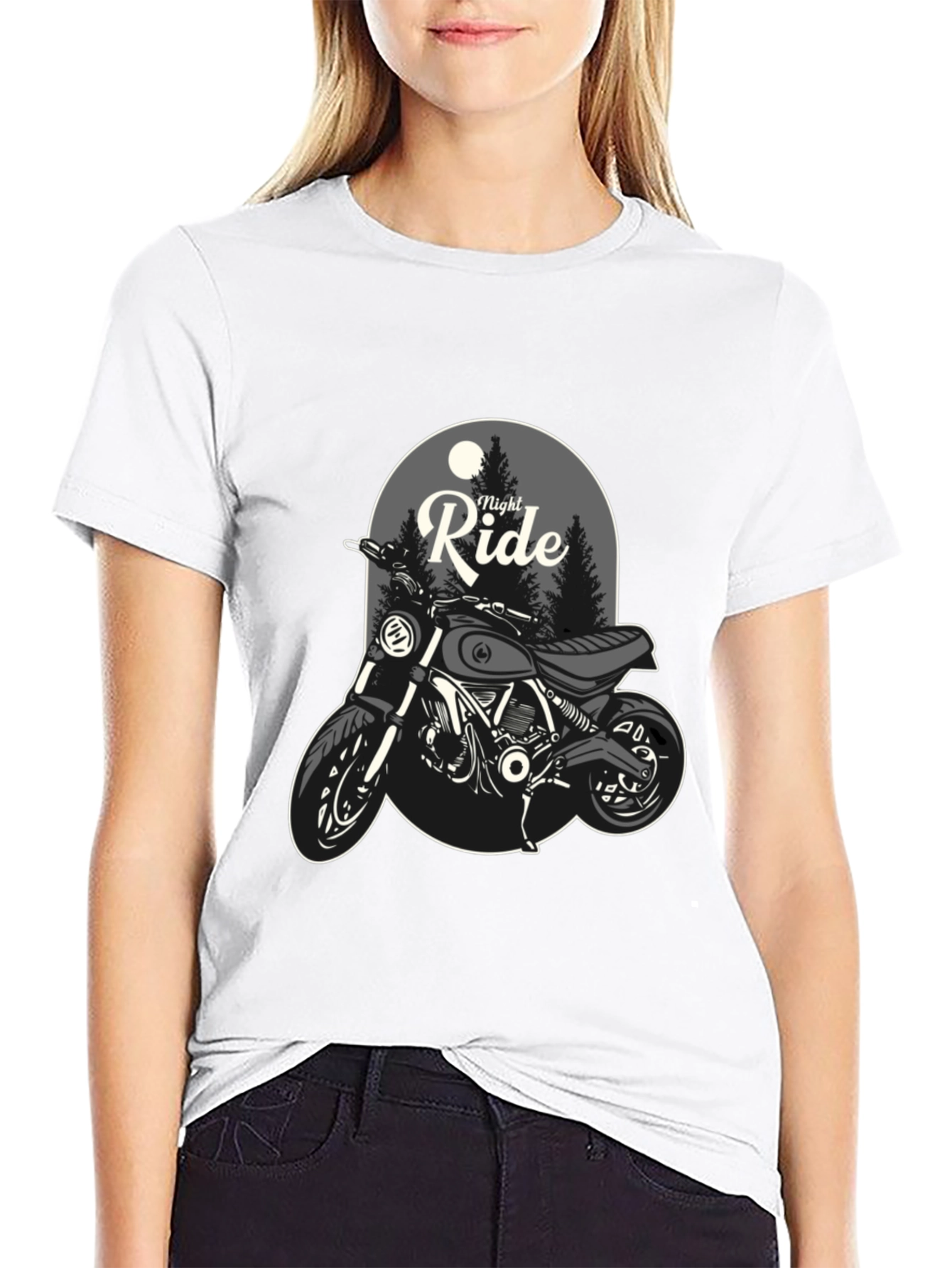Night Ride Motorcycle Graphic T-Shirt