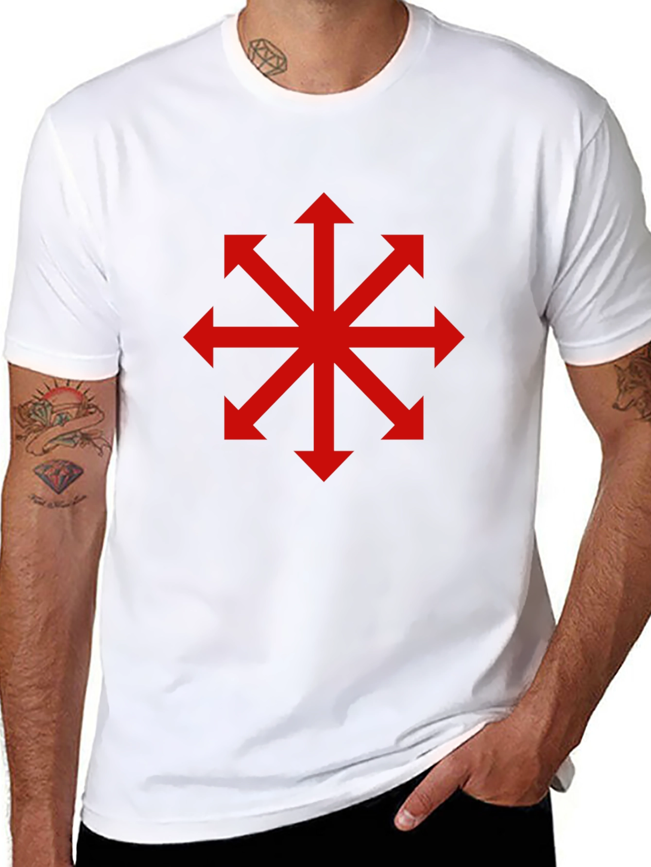 Chaos Star T-Shirt - Bold Red Symbol on Black