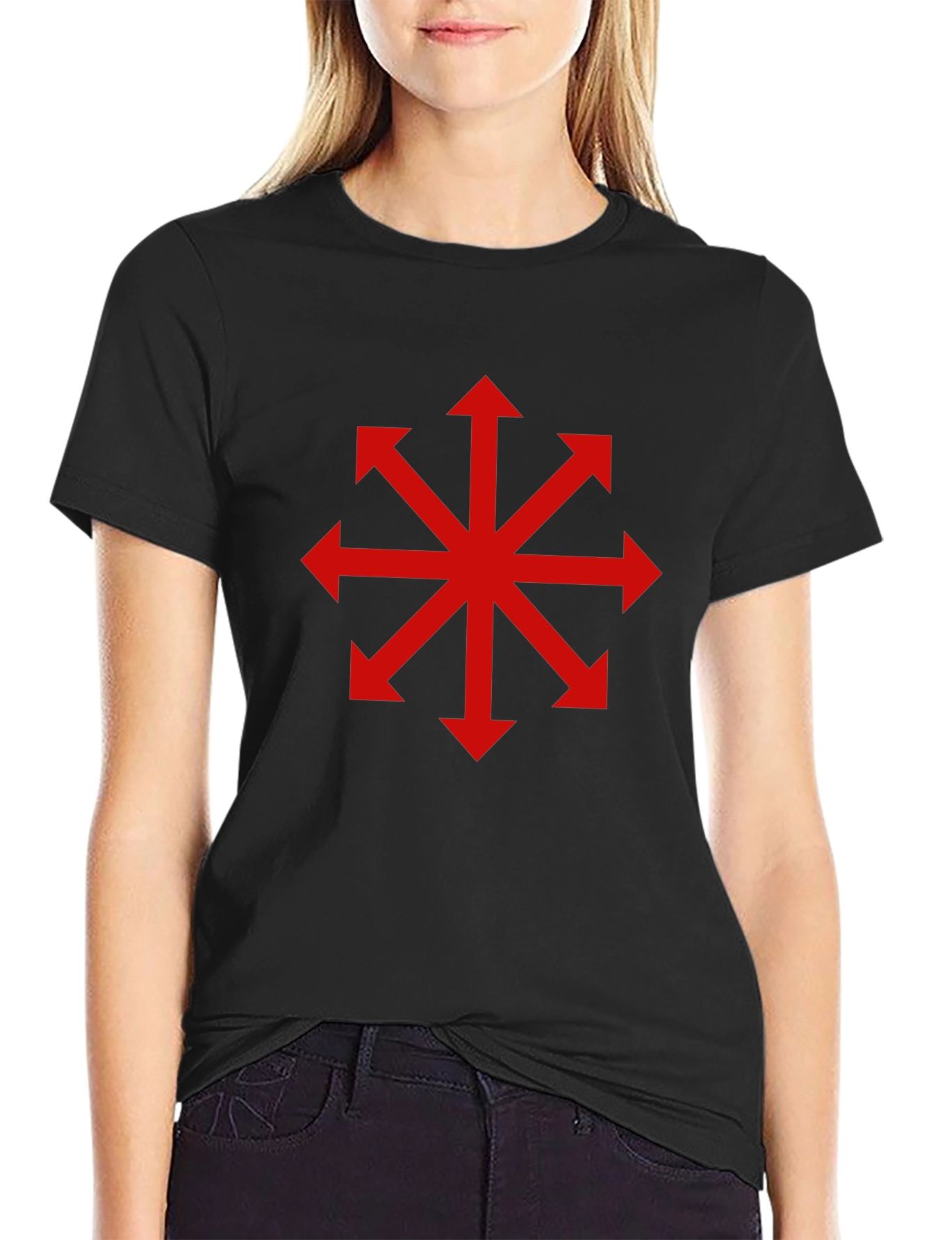 Chaos Star T-Shirt - Bold Red Symbol on Black