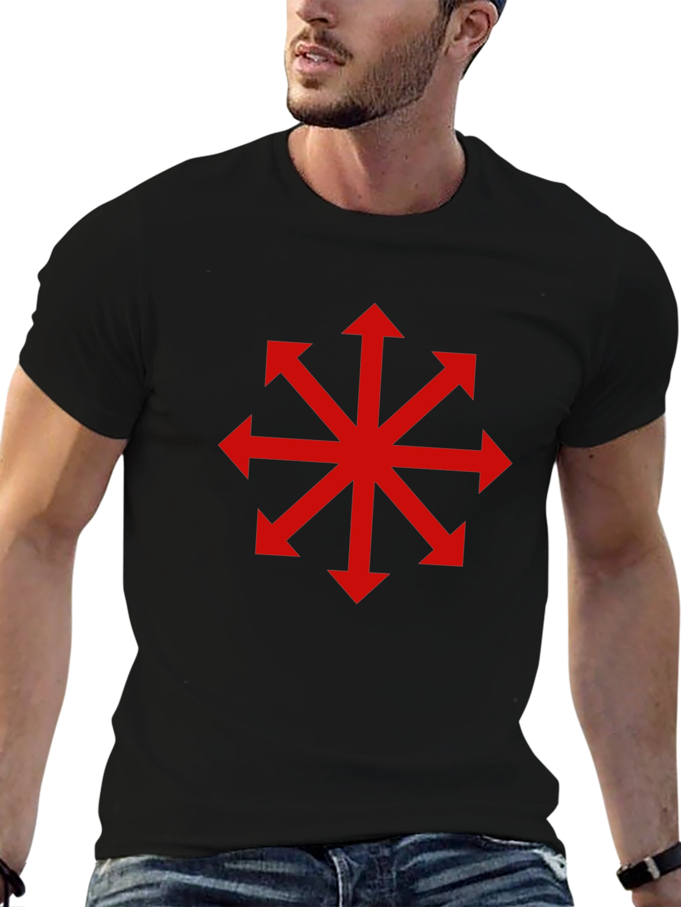 Chaos Star T-Shirt - Bold Red Symbol on Black