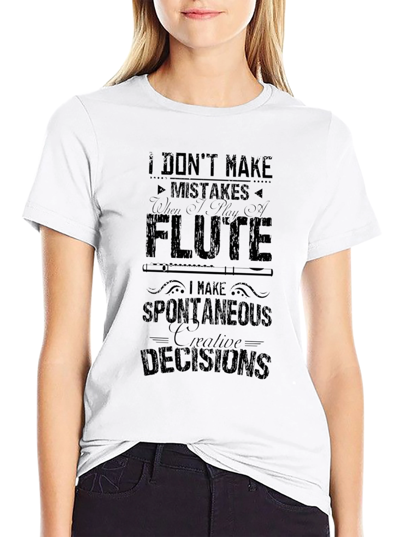Flute Players Black Graphic T-Shirt