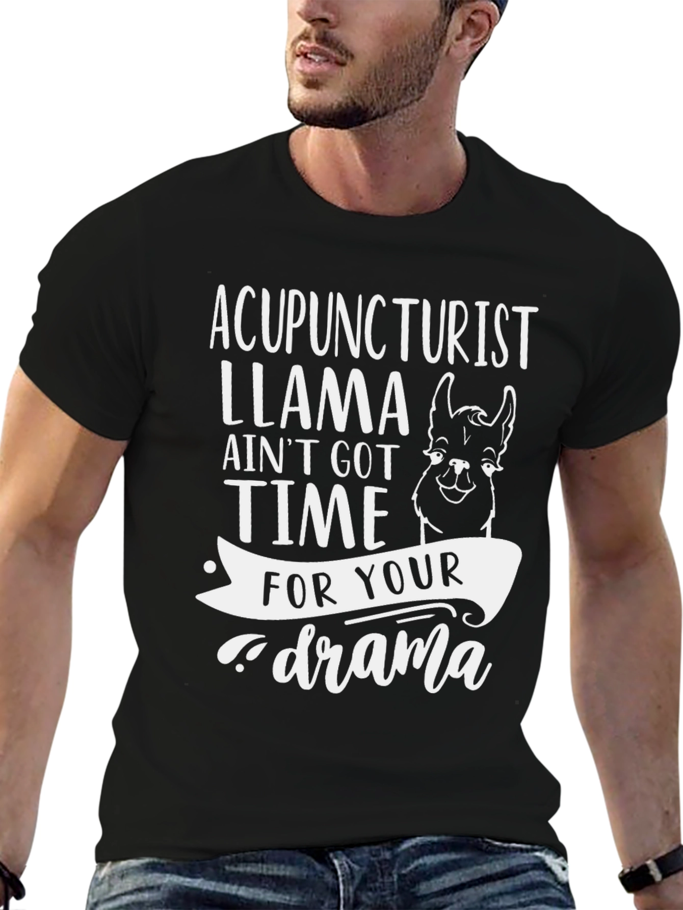 Acupuncturist Llama T-Shirt Funny Drama Humor Tee