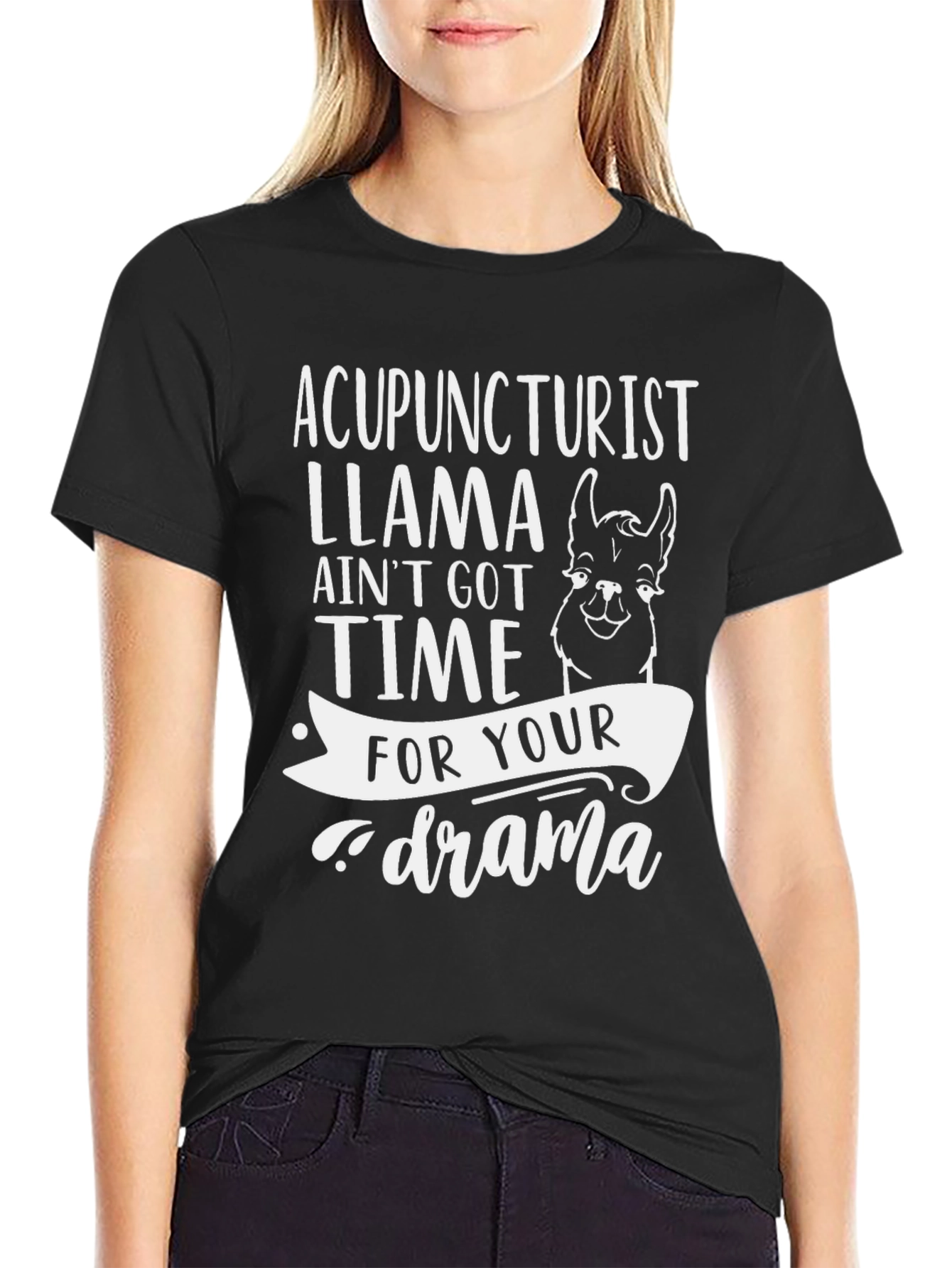 Acupuncturist Llama T-Shirt Funny Drama Humor Tee