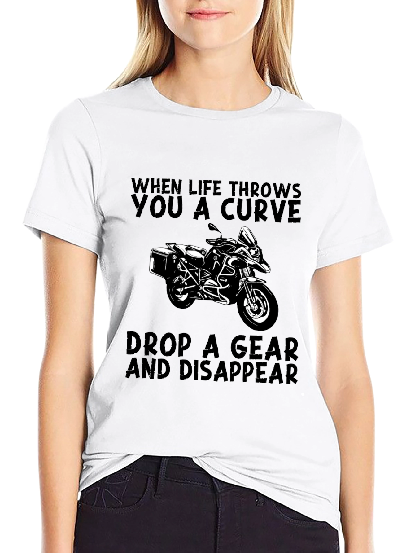 Motorcycle T-Shirt: Drop a Gear & Disappear