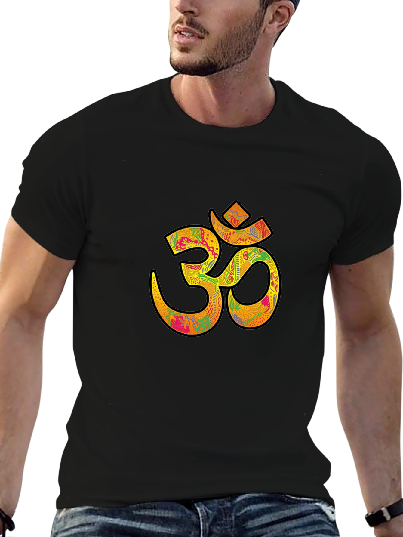 Om Symbol Black Graphic Tee for Men