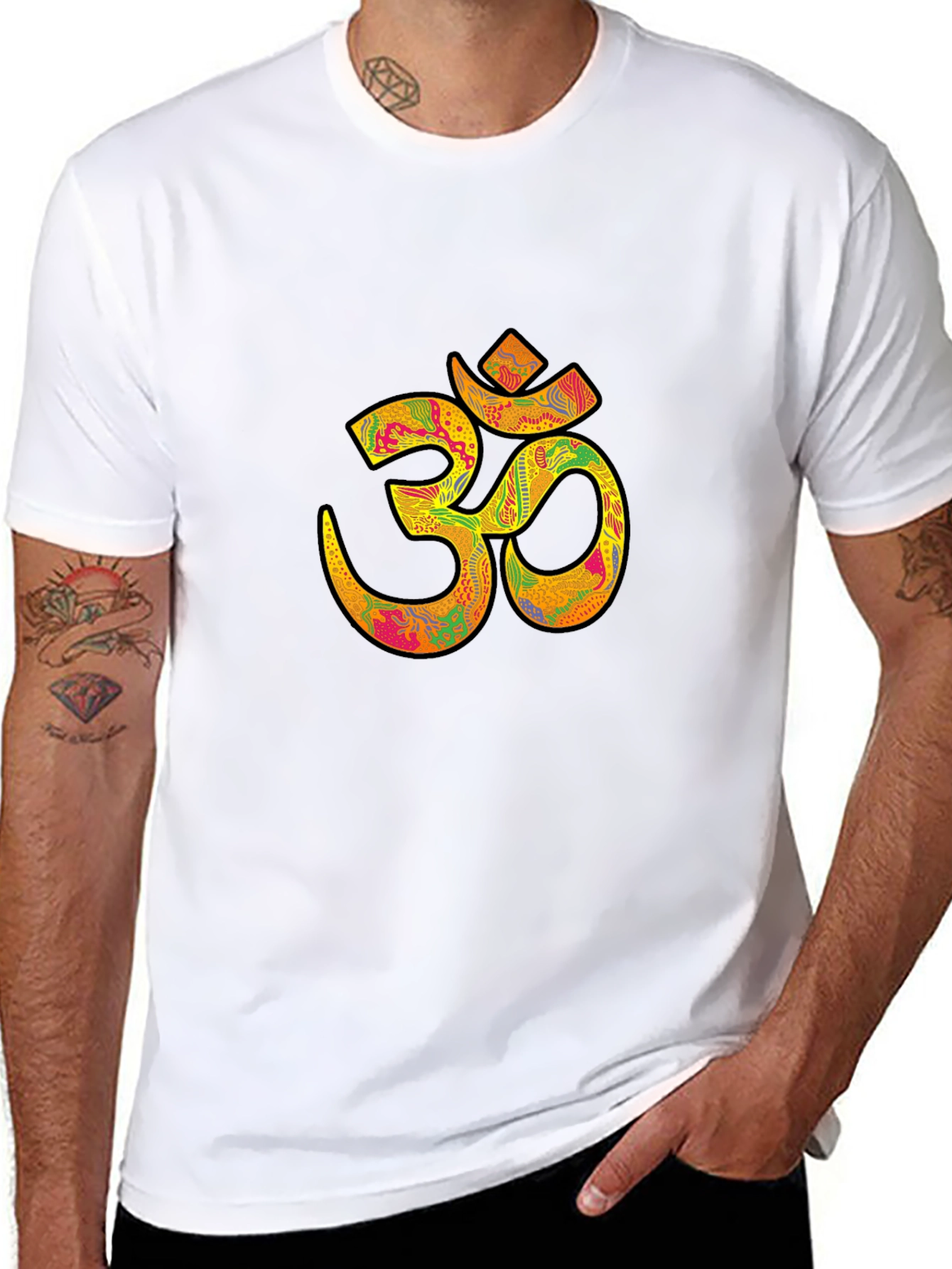 Om Symbol Black Graphic Tee for Men