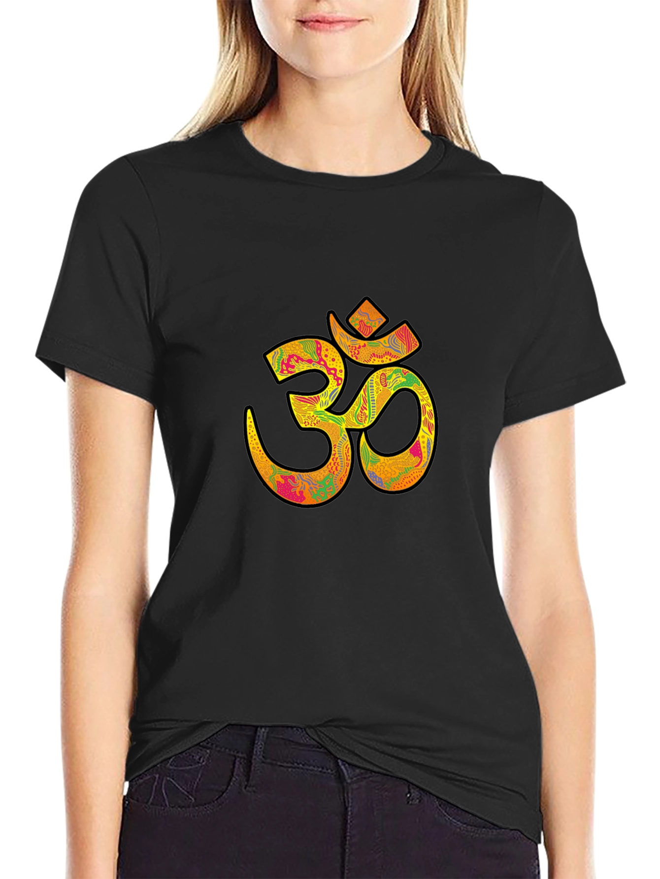 Om Symbol Black Graphic Tee for Men