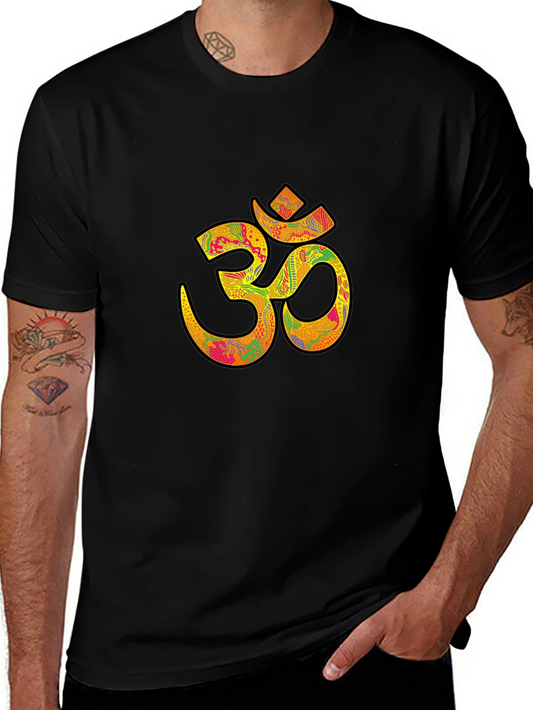 Om Symbol Black Graphic Tee for Men