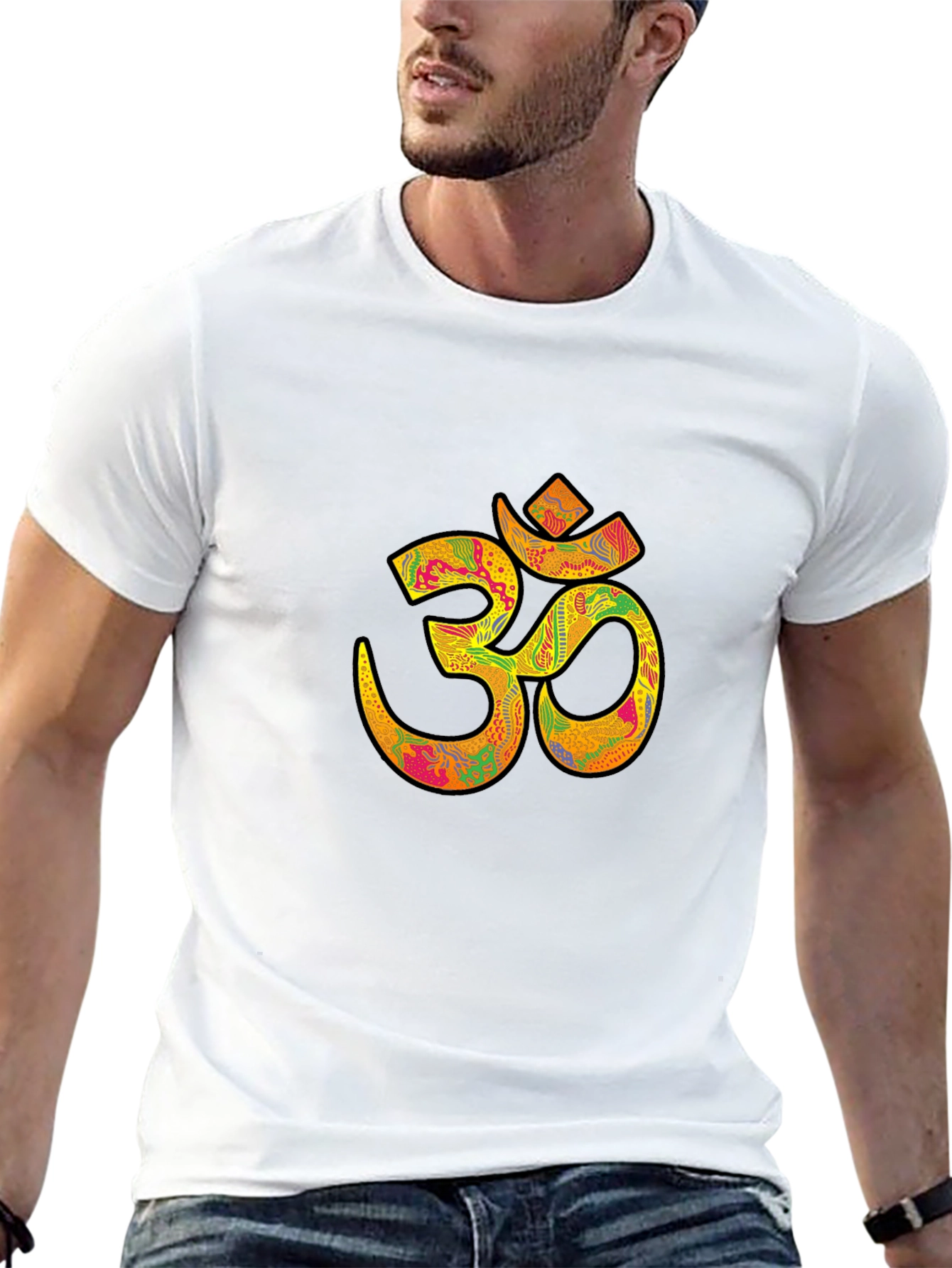 Om Symbol Black Graphic Tee for Men