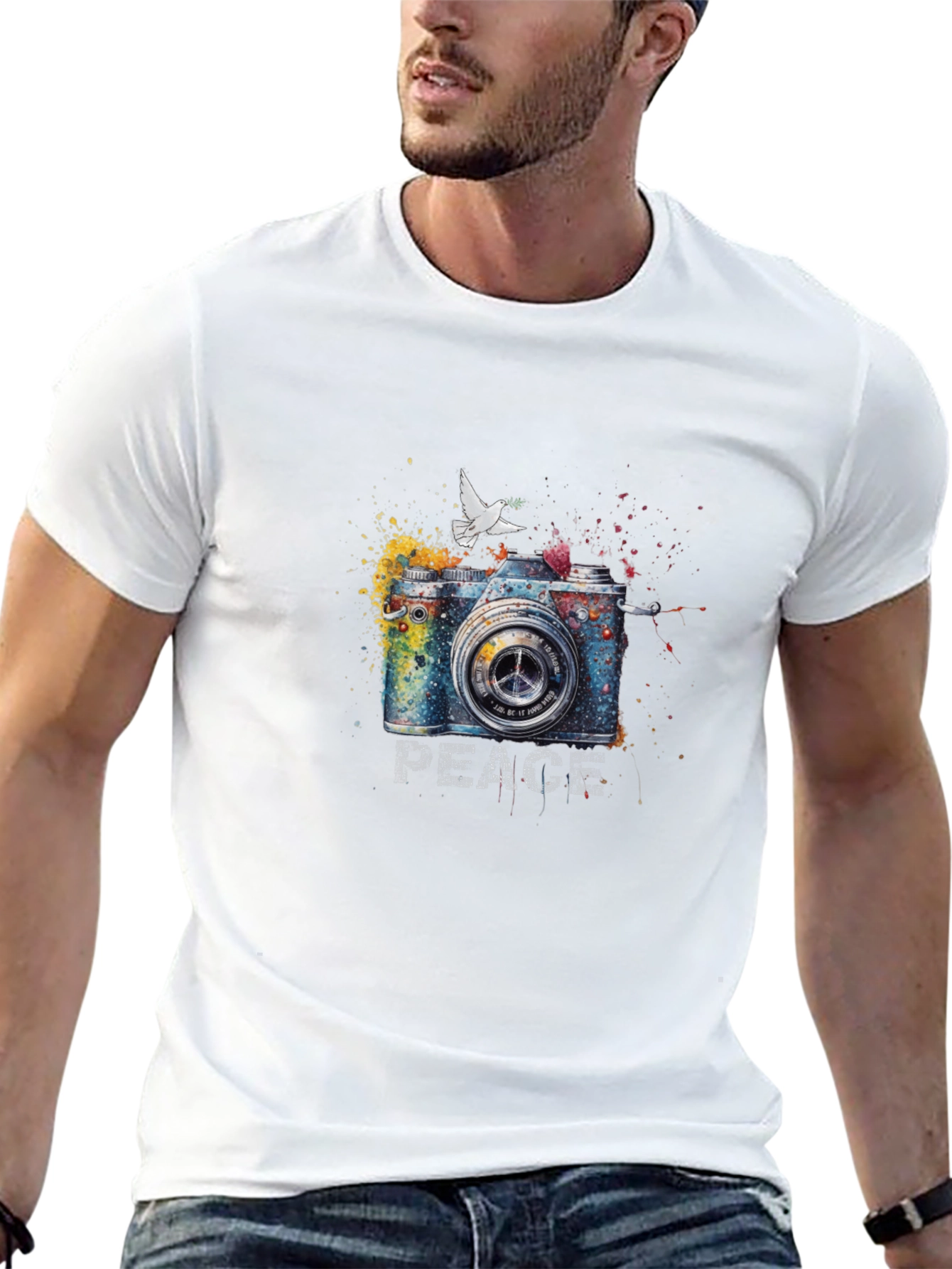 Peace Camera Graphic T-Shirt