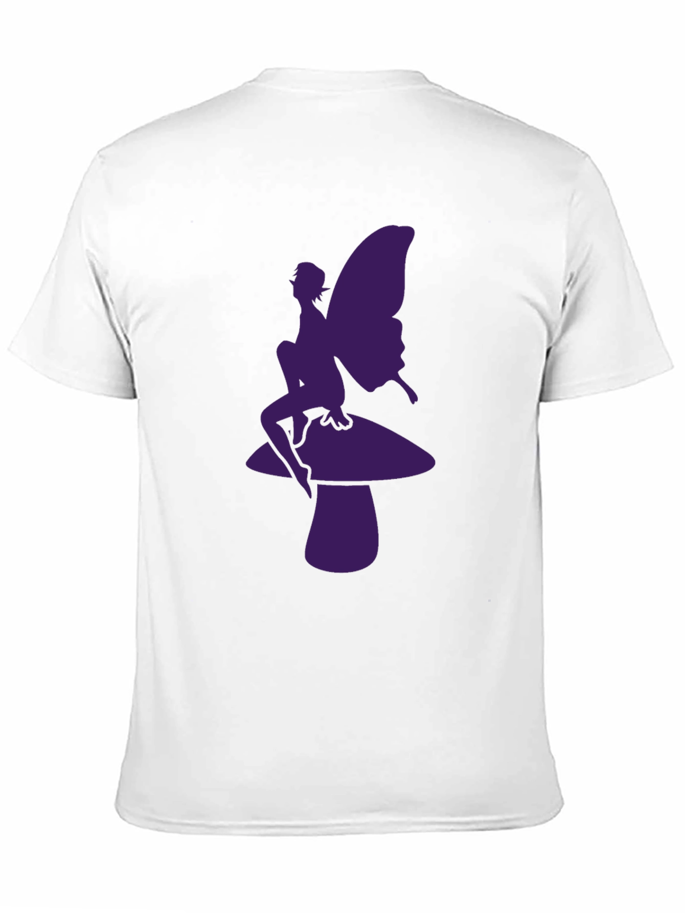 Fairy on Mushroom Graphic Tee - Black Casual T-Shirt