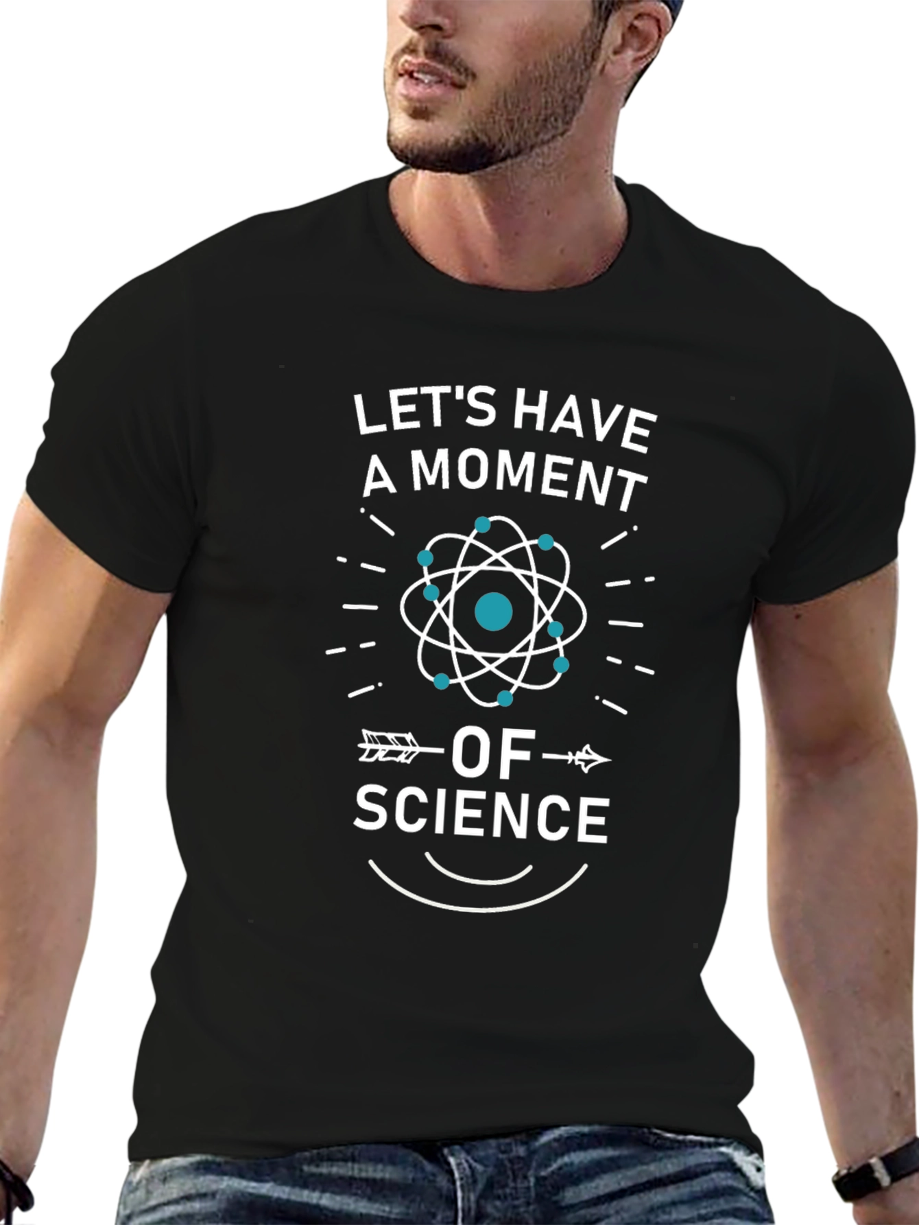 Lets Have a Moment of Science Black Graphic Tee