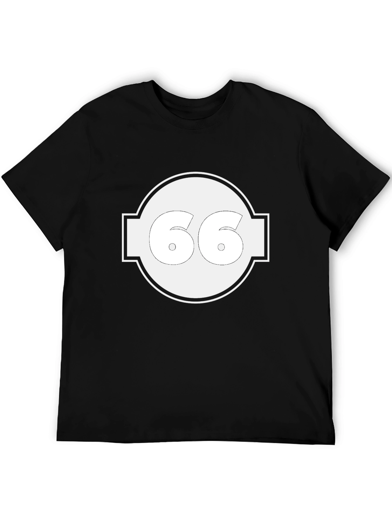 Retro Number 66 Graphic Tee - Black T-Shirt