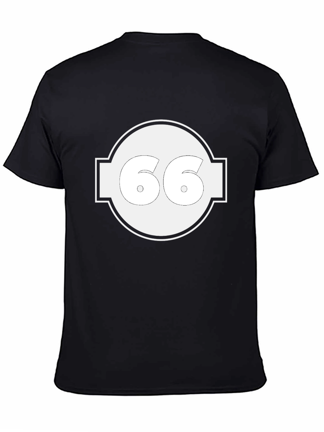 Retro Number 66 Graphic Tee - Black T-Shirt