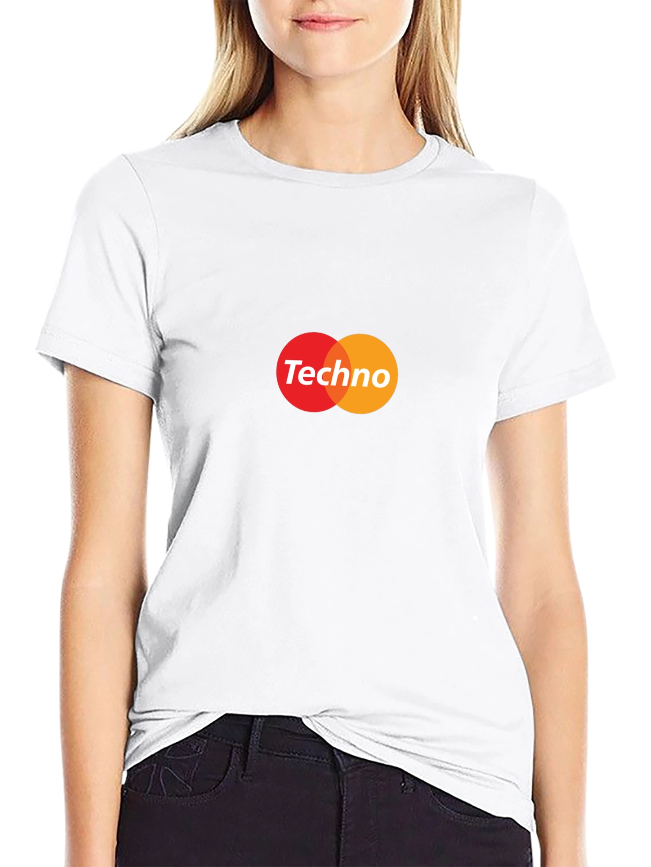 Techno Music Graphic Tee - Black Crew Neck