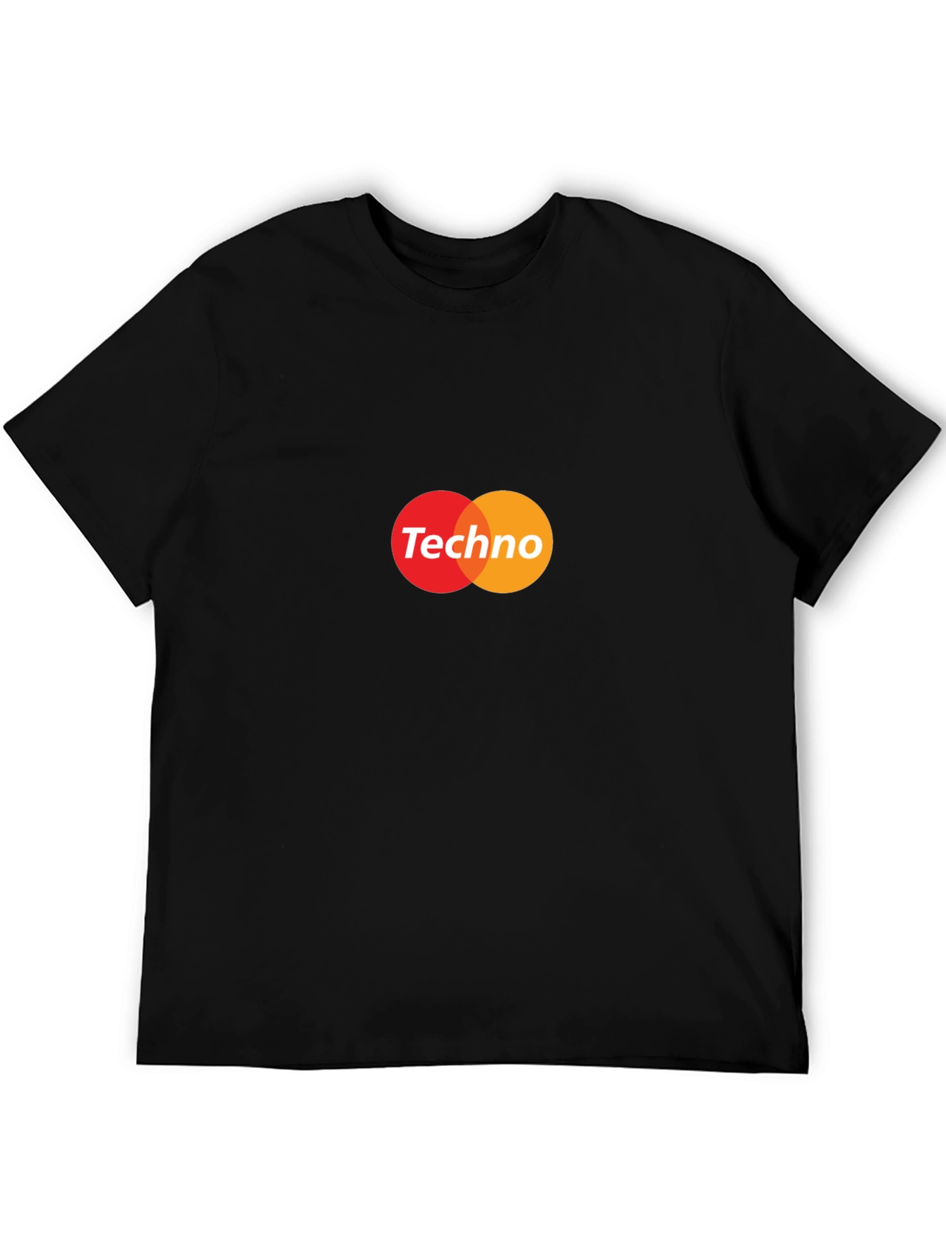Techno Music Graphic Tee - Black Crew Neck