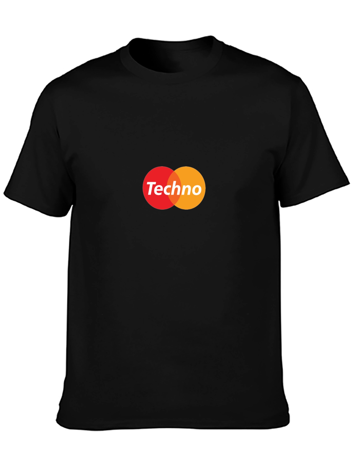 Techno Music Graphic Tee - Black Crew Neck
