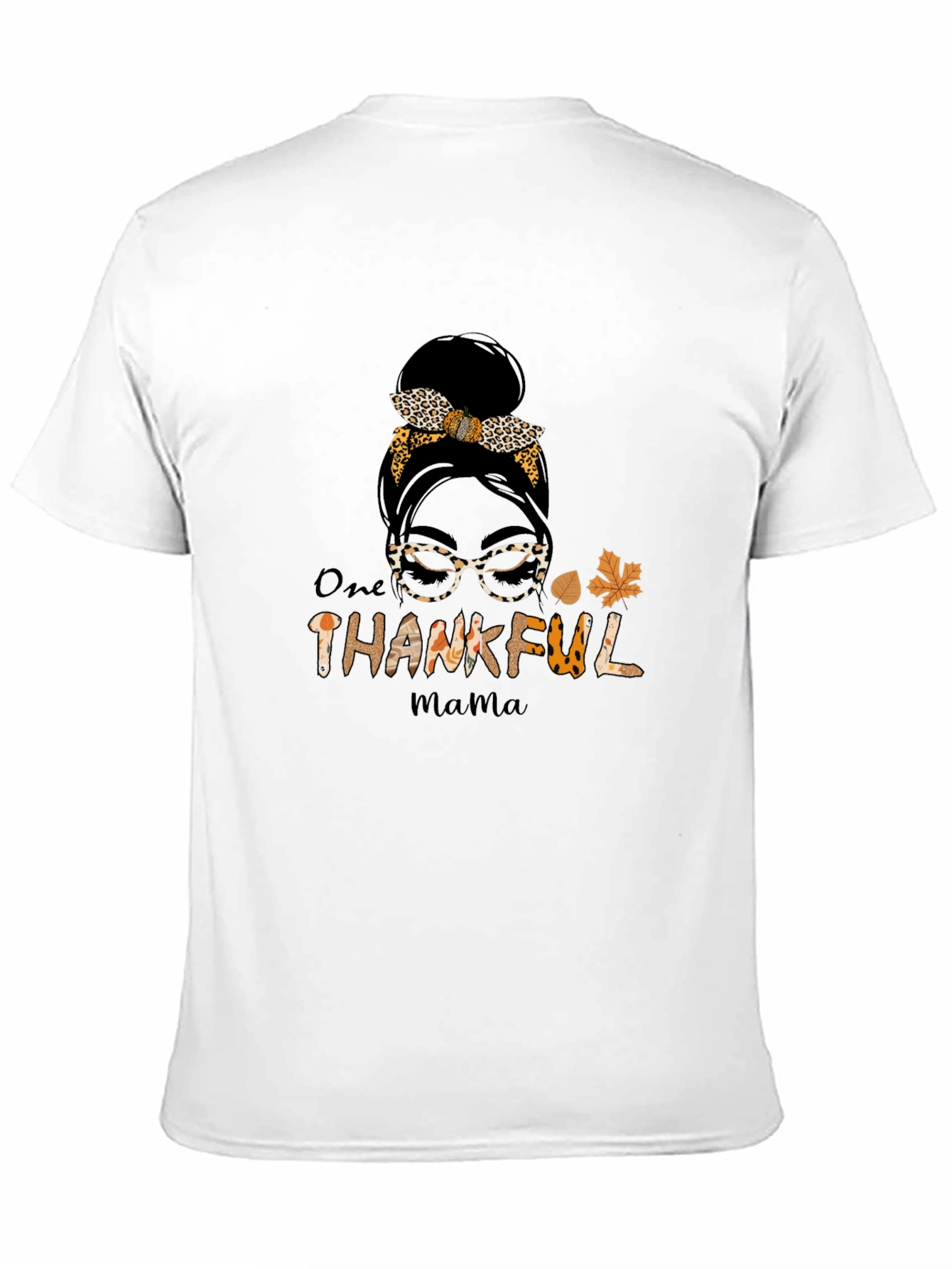 One Thankful Mama T-Shirt - Leopard Print