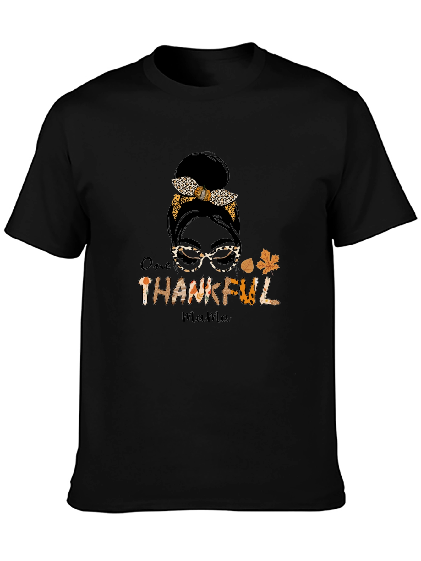 One Thankful Mama T-Shirt - Leopard Print