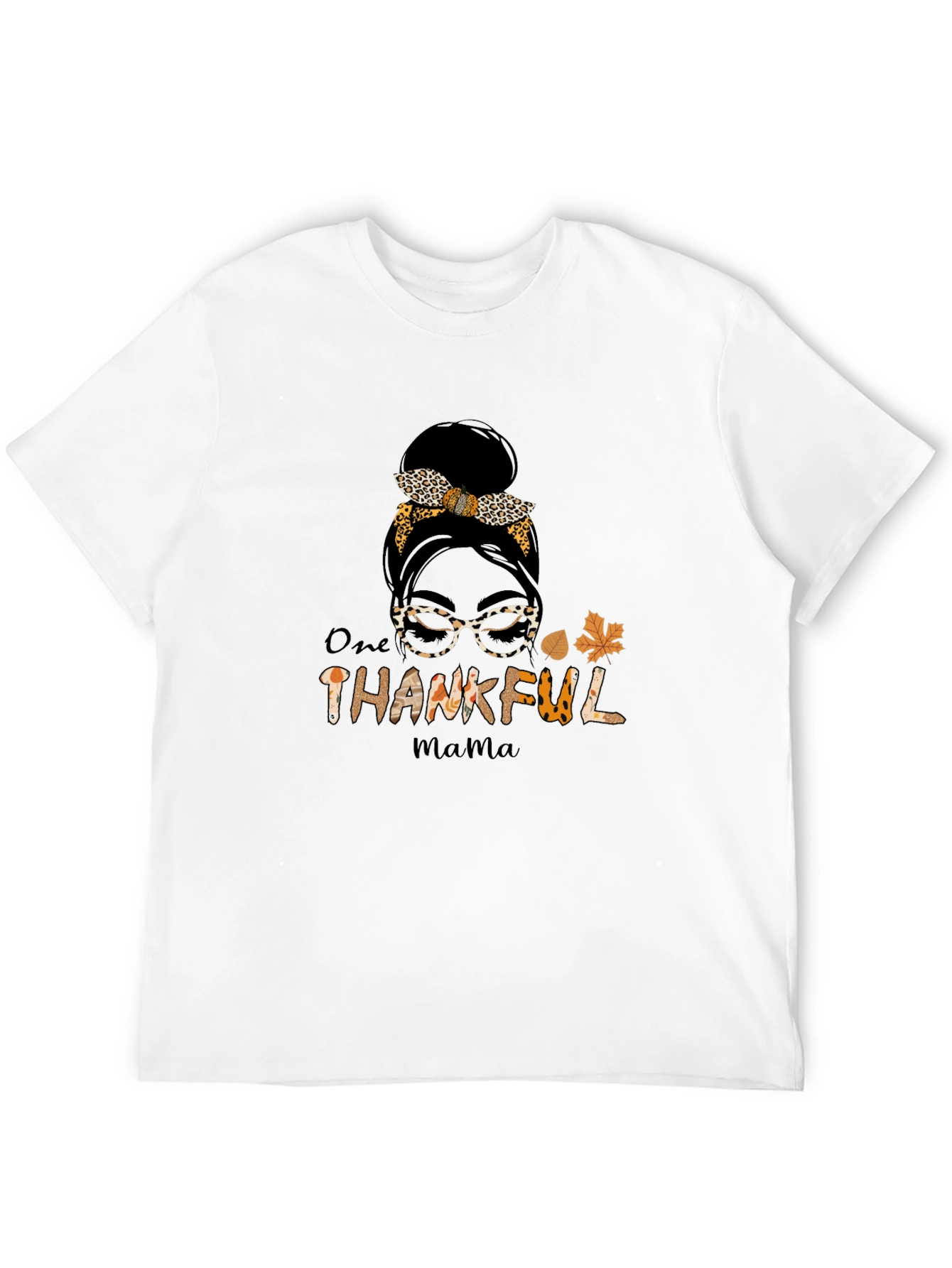 One Thankful Mama T-Shirt - Leopard Print