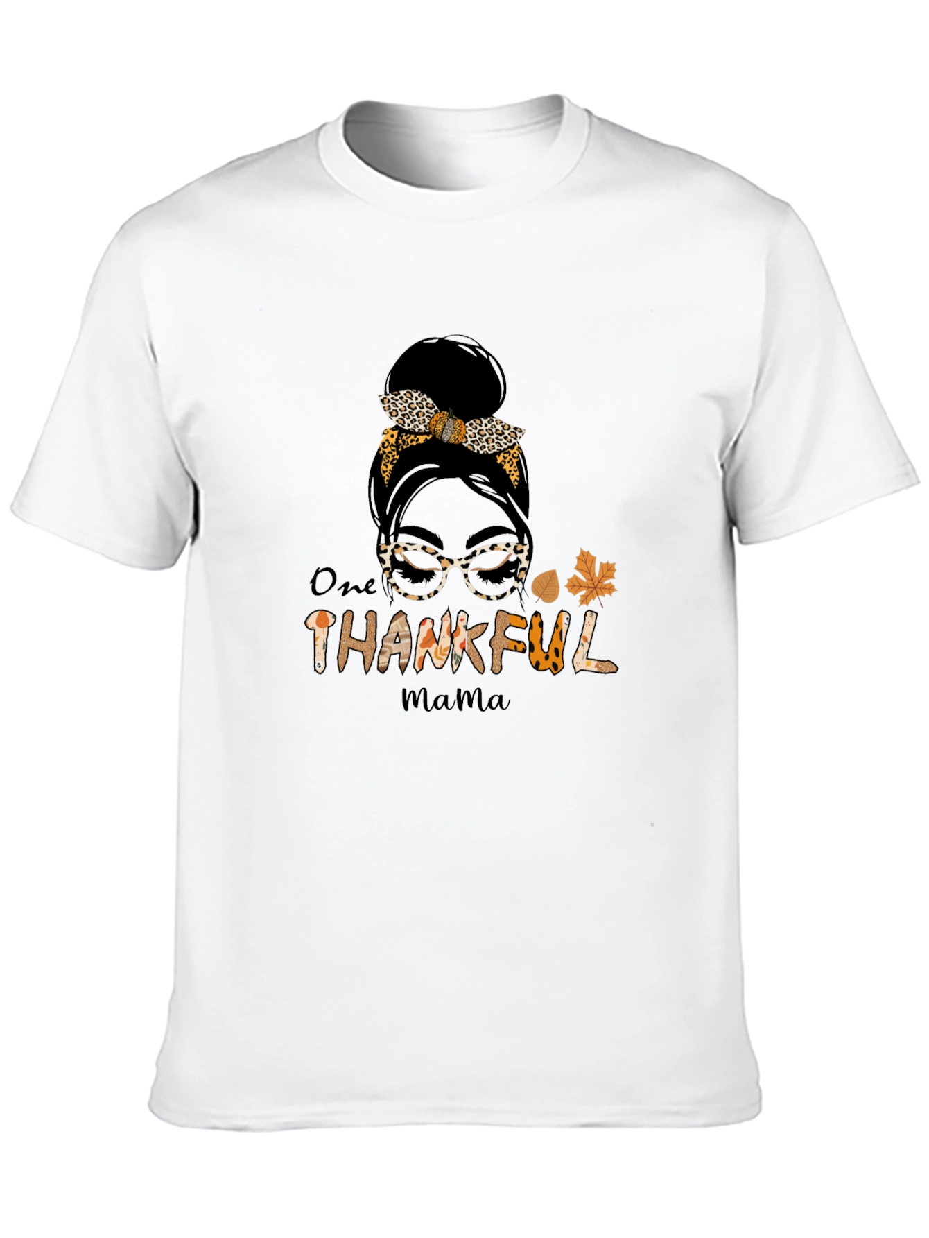 One Thankful Mama T-Shirt - Leopard Print