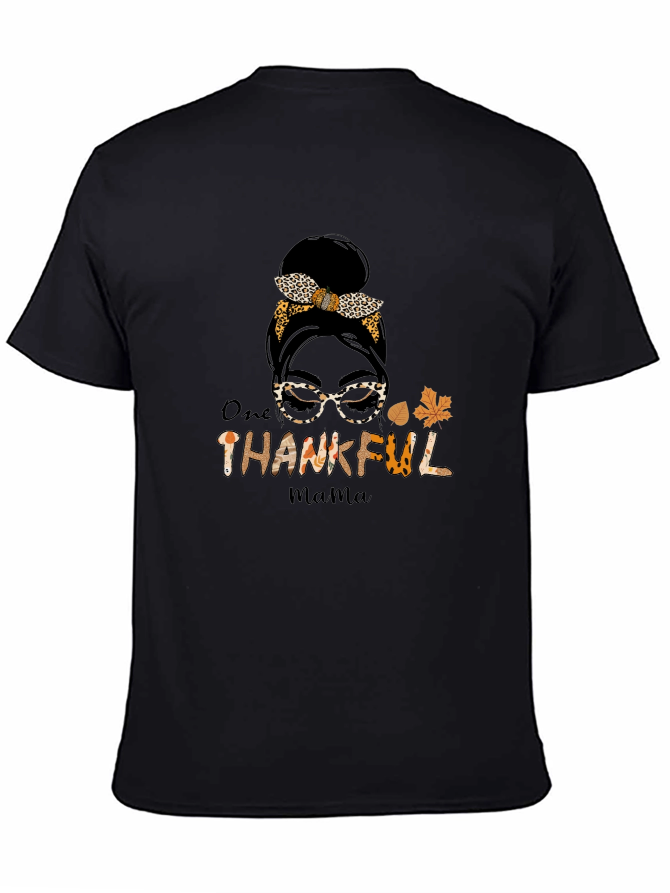 One Thankful Mama T-Shirt - Leopard Print