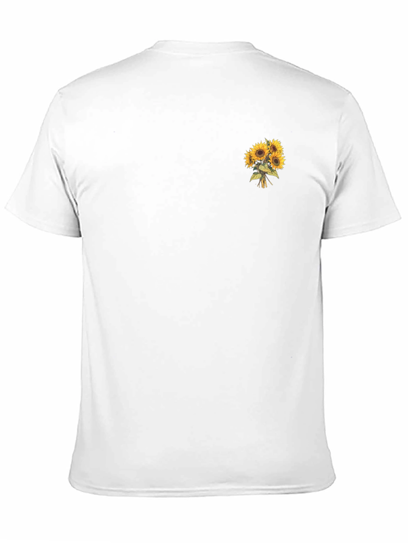 Sunflower Bouquet Graphic Tee - Black Cotton T-Shirt