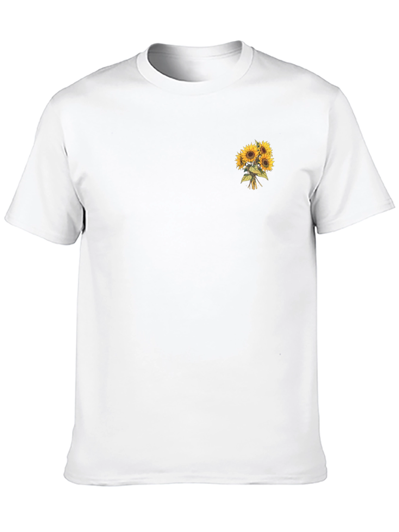 Sunflower Bouquet Graphic Tee - Black Cotton T-Shirt
