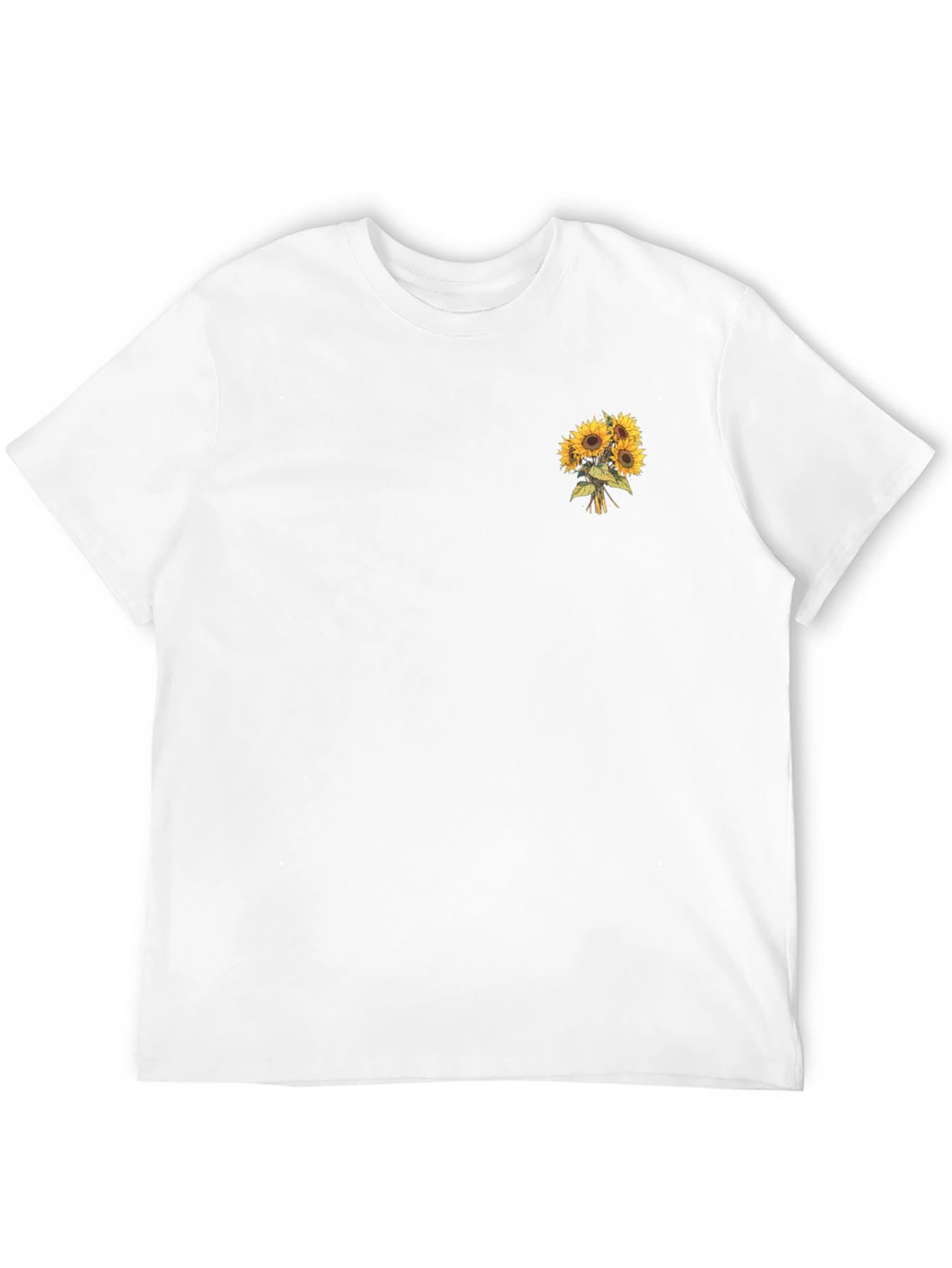 Sunflower Bouquet Graphic Tee - Black Cotton T-Shirt